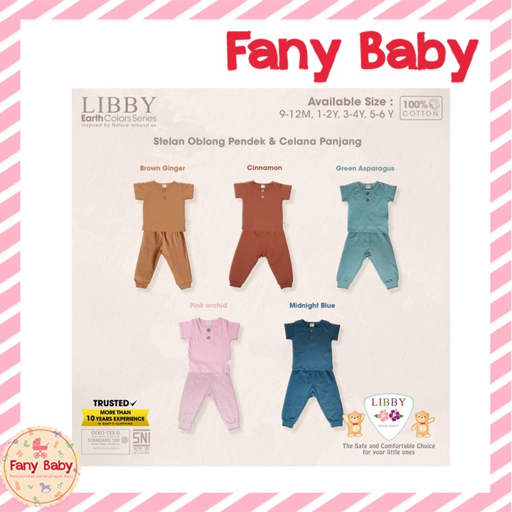 LIBBY EARTH FAVE SET SETELAN OBLONG PENDEK CELANA PANJANG 1STEL