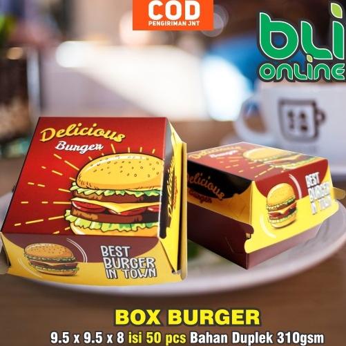 

^^^^^] Box Burger 9.5x9.5x8 isi 50pcs / Dus Burger / Kemasan Hamburger