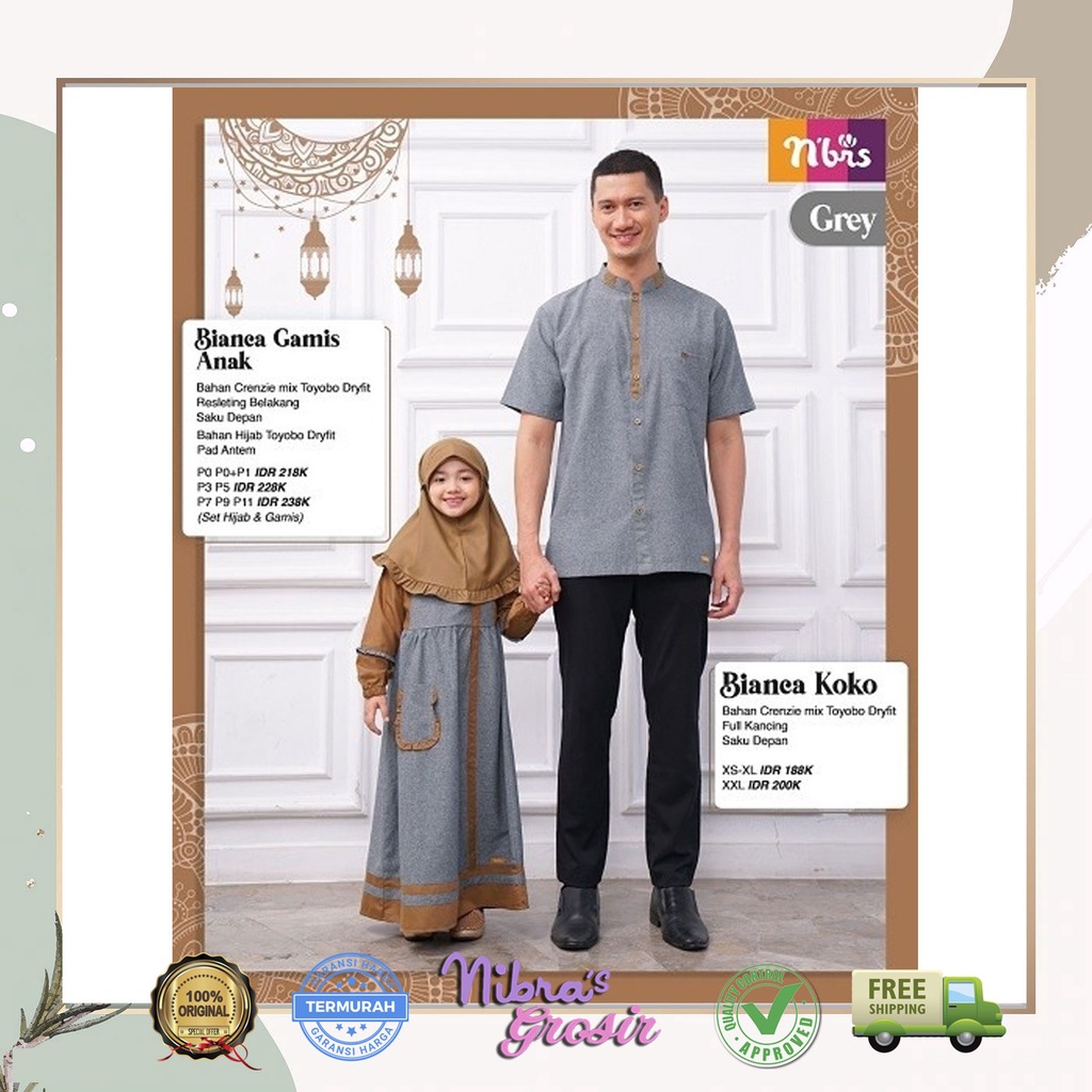 Bianca Gamis Anak Grey Original 100% Flash Sale