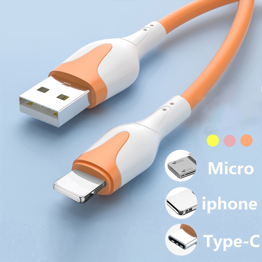 Kabel Data / Charger USB Tipe C Fast Charging Bahan Silikon Lembut Panjang 1m / 2m Untuk Android