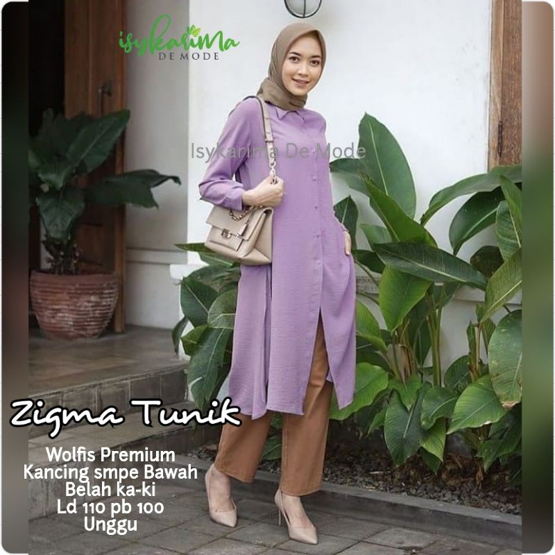ZIGMA TUNIK KANCING SAMPE BAWAH BY ISYKARIMA DE MODE