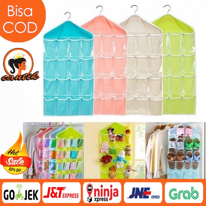 Gantungan Celana Dalam 16 Sekat Pouch Hanging Organizer Hanging Bag Organizer Celana Dalam Korean 16 Sekat Tempat Penyimpanan Dasi Bra Gantung Pouch Set Gantungan Kaos Kaki Pakaian Dalam 16 Kantong Serbaguna Murah Import