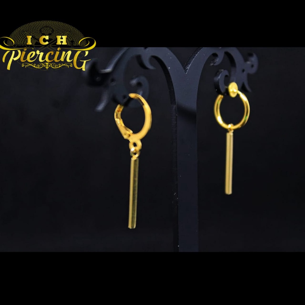 anting hoop gold batang/ anting style korea model baru