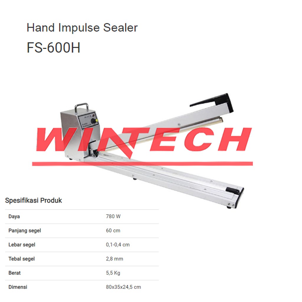 Jual POWERPACK FS600H HAND SEALER ATAU MESIN PENYEGEL PLASTIK 60 CM