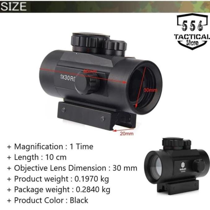 Kusus Hari Ini Red Dot Black 1X30 Murah