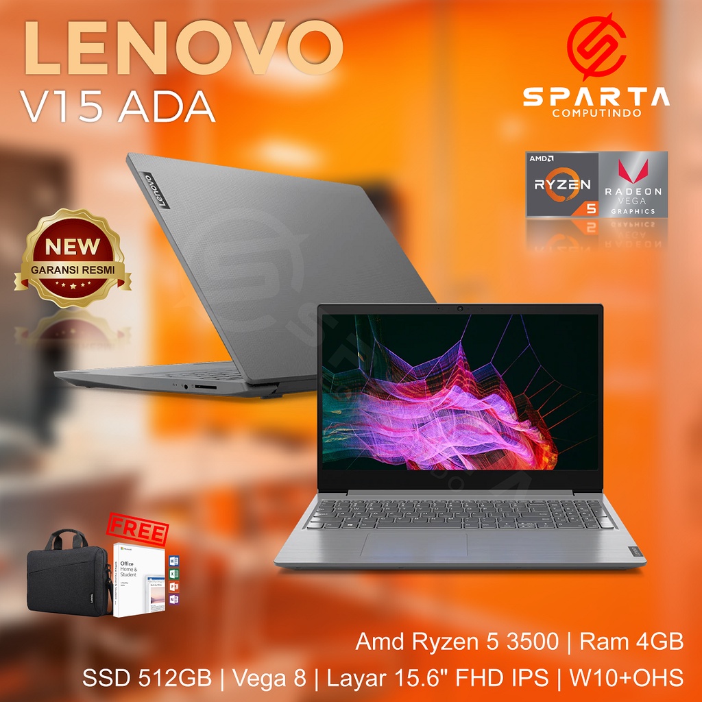 LENOVO V15 ADA RYZEN5 3500 Ram 4GB SSD 512GB VEGA8 15.6 FHD IPS Win10 OHS