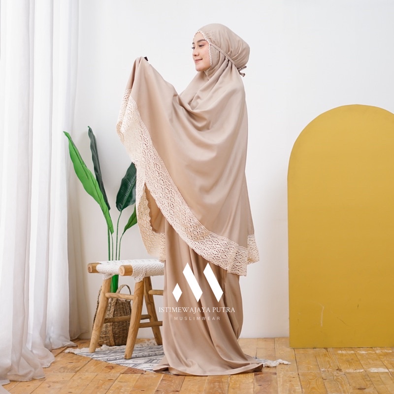 Mukena Katun Polos Renda Besar || Mukena Dewasa murah