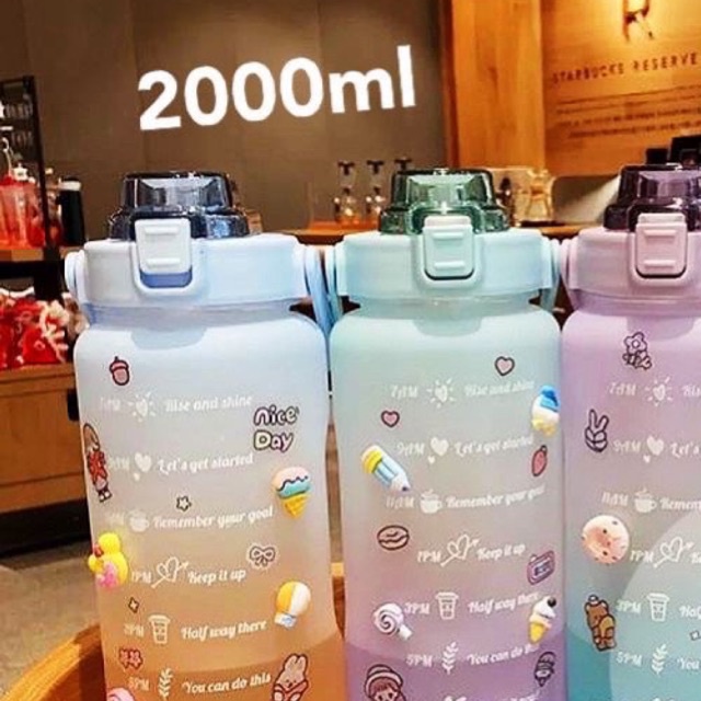 botol minum viral 2 liter free stiker 2D dan 3D