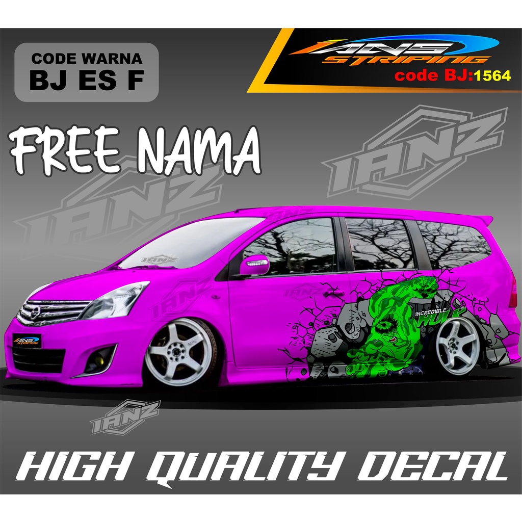 STIKER MOBIL GRAND LIVINA ANIMASI HULK / DECAL STIKER AVANZA / STIKER VARIASI MOBIL XENIA / STIKER MOBIL