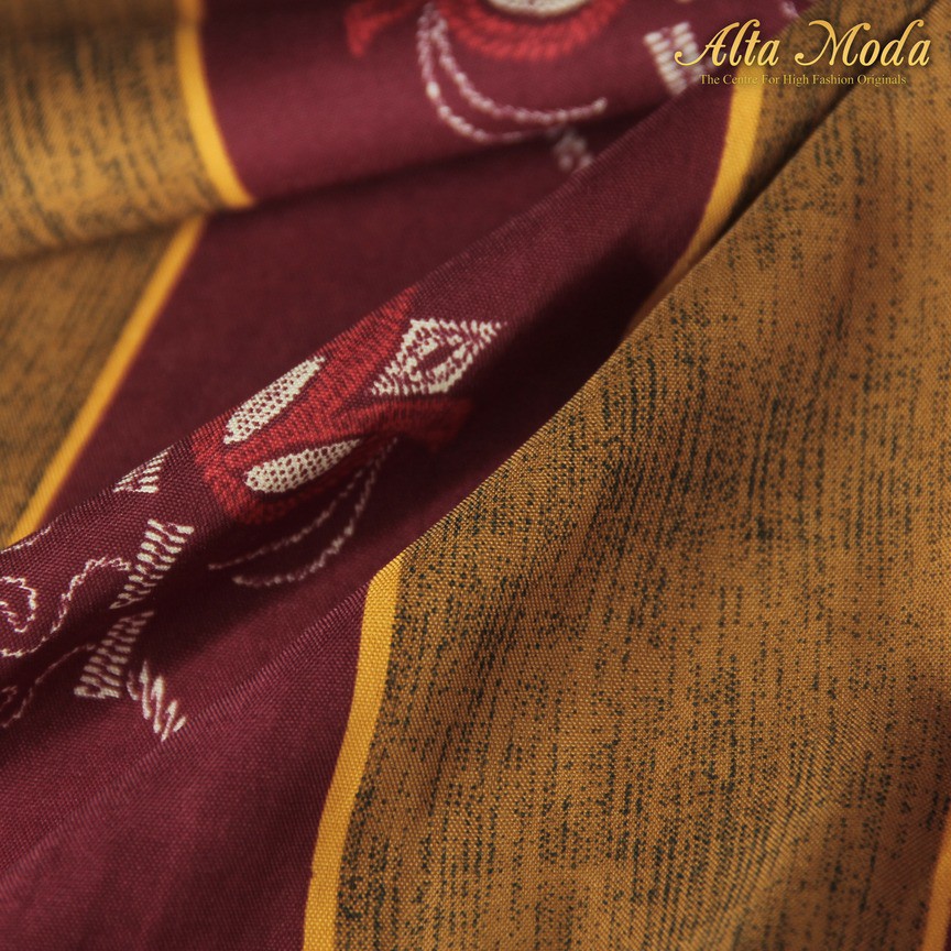 

Alta Moda Katun Batik Kalimantan Timur Dasar Marun Mix Silver (1M)