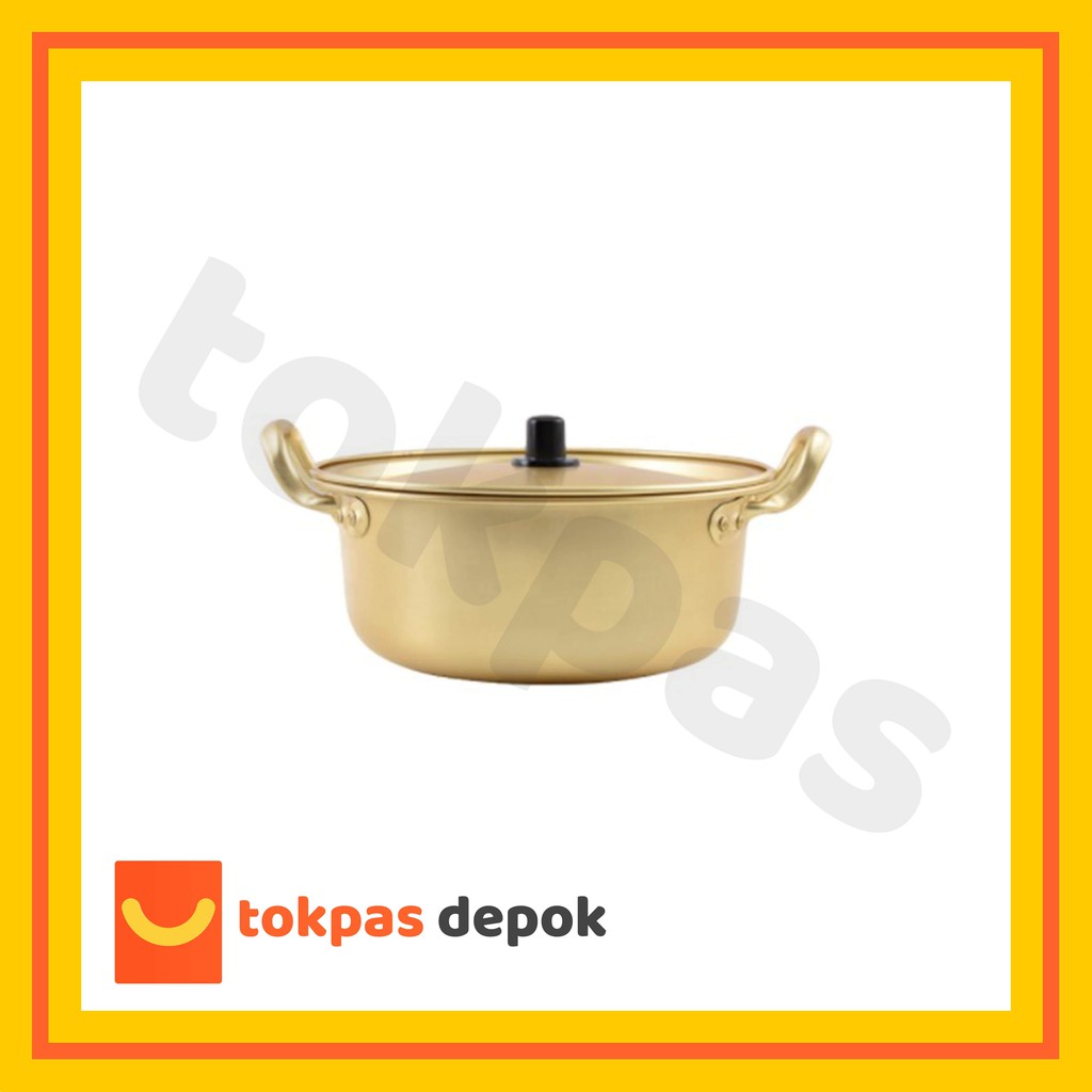 Panci Pot Gold Asli Korea Panci Ramen Korea Aluminium Import / Korean Ramyun Pot Gold 16 cm