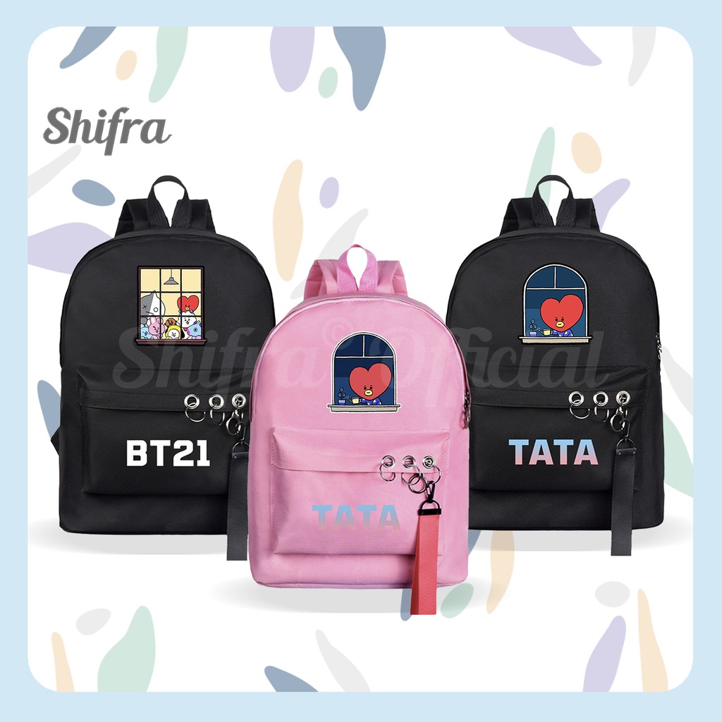 TAS RANSEL REMAJA WANITA KARAKTER BT21 UNIK LUCU SHIFRA