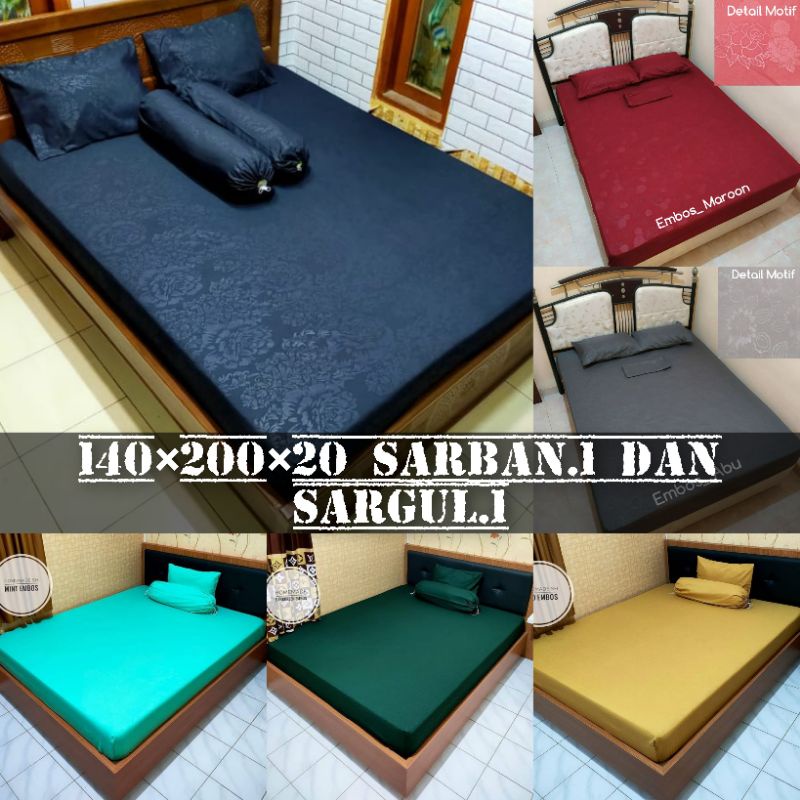 Sprei Homemade Polos Embos 140x200 Putih hijau biru coklat navy maroon abu-abu pink merah