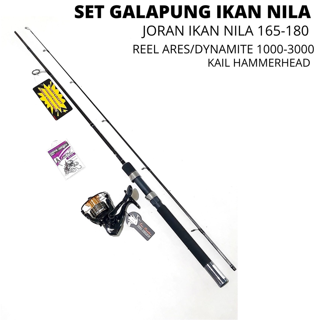 Set Pancing GALAPUNG Joran Carbon TORNADO IKAN NILA 165-180 CM dan Reel Daido SIAP PAKAI