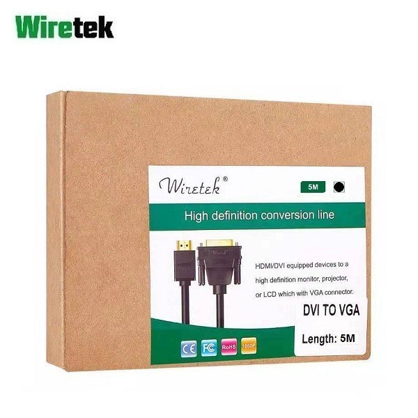 Wiretek Kabel DVI 24+1 to VGA 5meter
