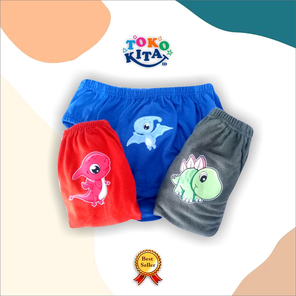 CELANA DALAM ANAK (3 pcs) CD Laki-laki Baby Dino MURAH