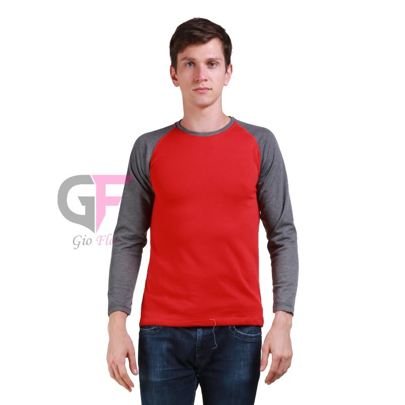 GIOFLO Kaos Panjang Pria Smart Casual merah / PAN 872