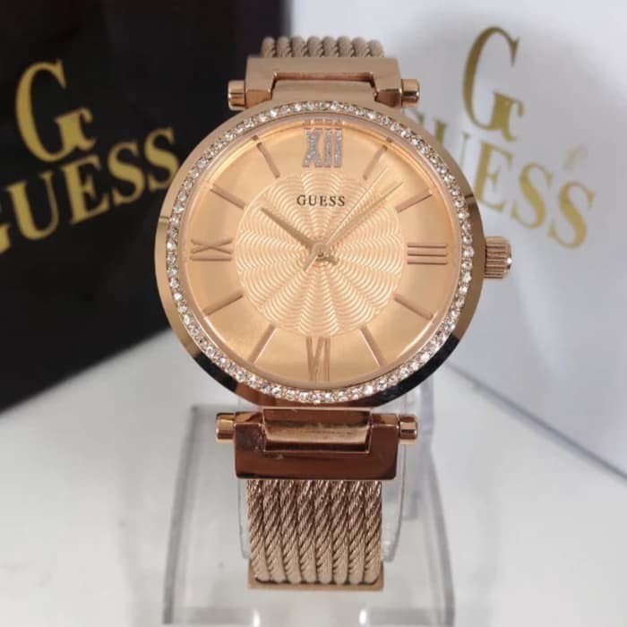 Jam Tangan Wanita Guess Collection Rosegold Sand Original Best Seller