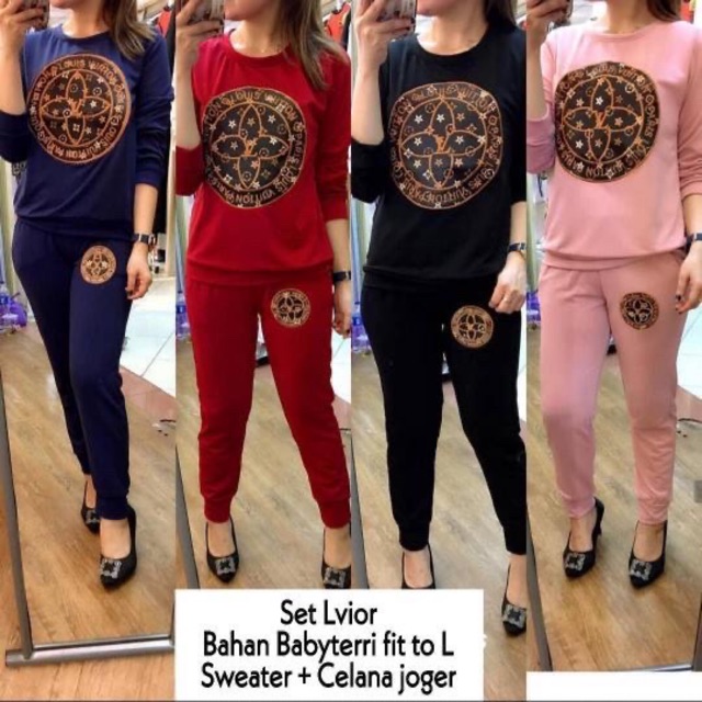 6Warna MP Set Lvior / Stelan wanita Training / Stelan jogger wanita murah