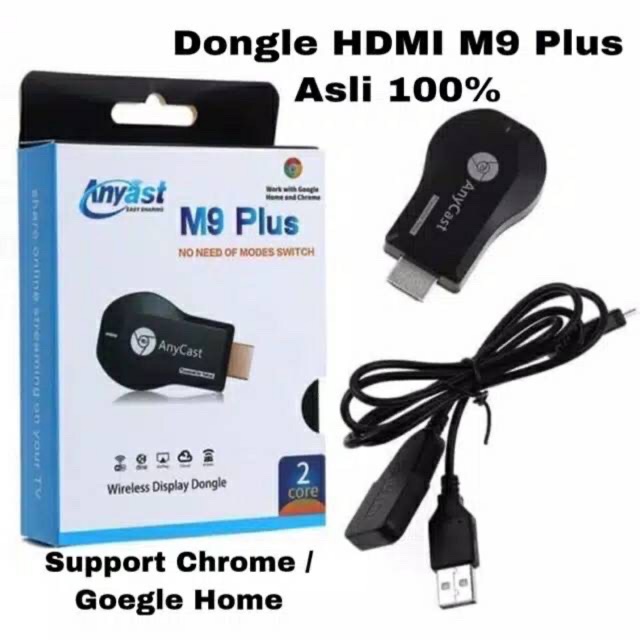 Dongle HDMI M9 Plus Asli 1080P WiFi HDMI Dongle Anycast M9 Plus Original /Asli