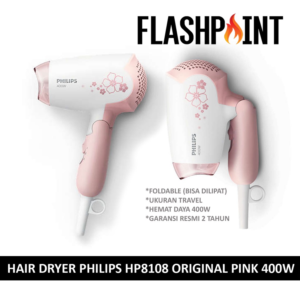 (BISA COD) HAIR DRYER PHILIPS DRYCARE PENGERING RAMBUT HP8108 ORIGINAL PINK 1000w