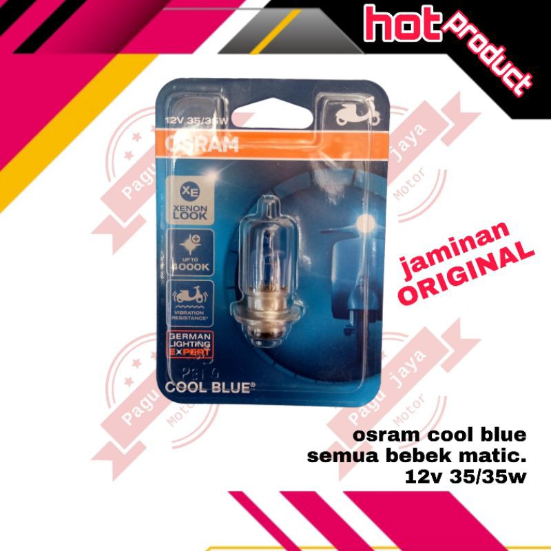 lampu depan motor osram cool blue bebek matic 12v 35/35w