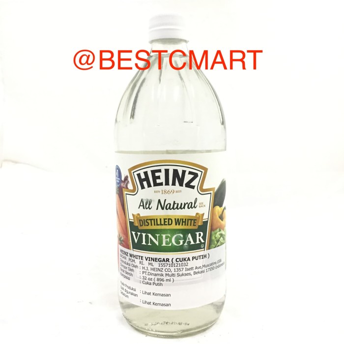 

Heinz Distilled White Vinegar / Cuka Putih 896Ml 056