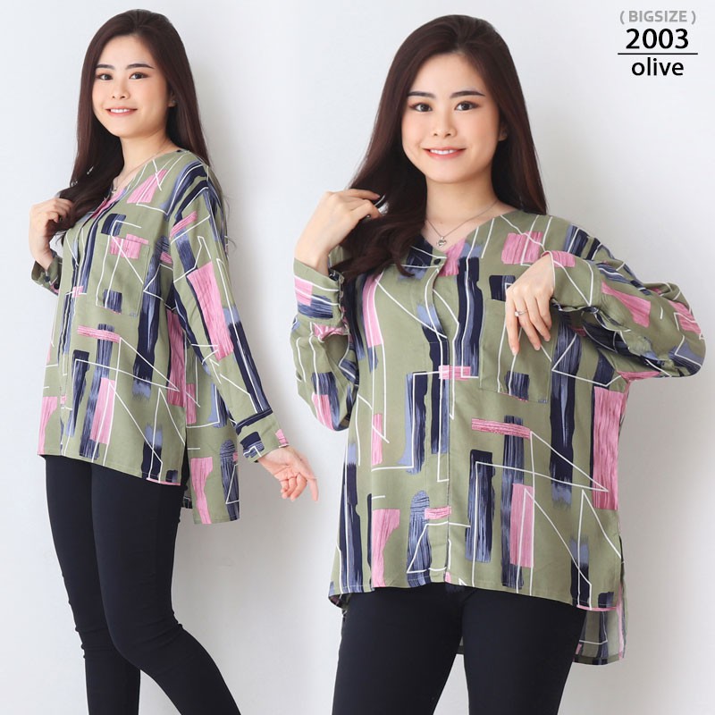 ARENA - V-Neck Bigsize Kemeja Wanita