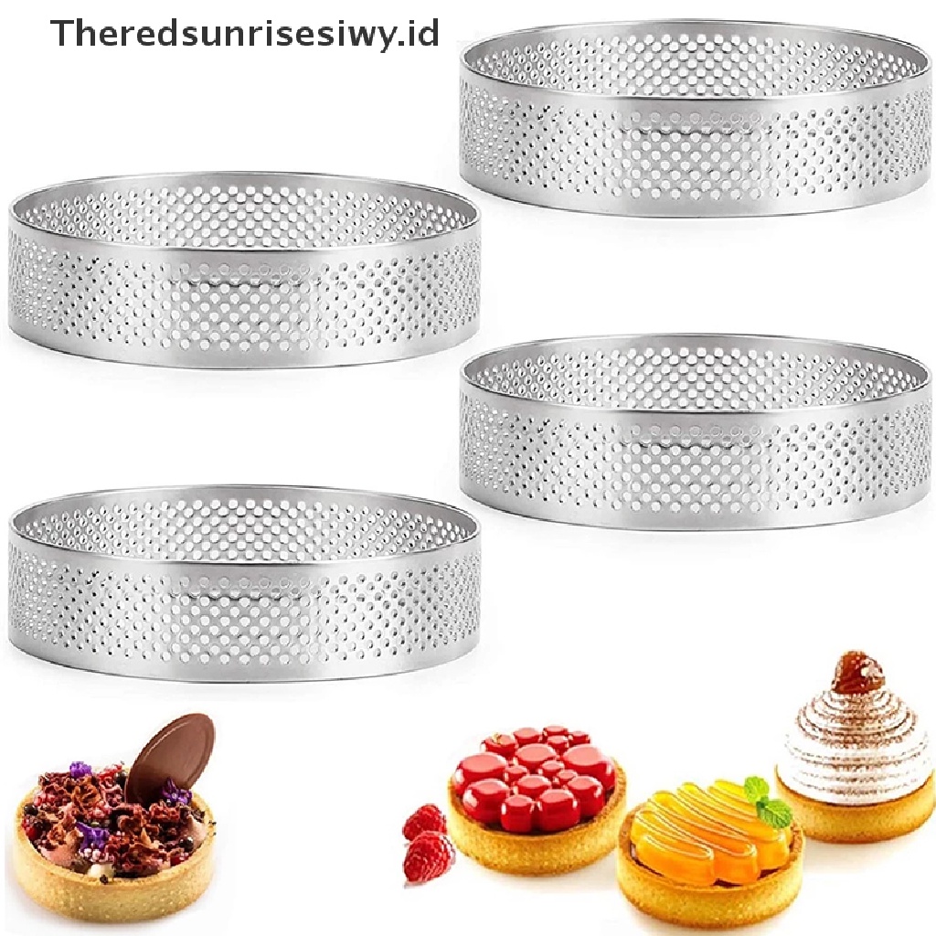 (Theredsunrisesiwy.Id) Cetakan Kue Tart / Pie Bentuk Bulat Bahan Stainless Steel