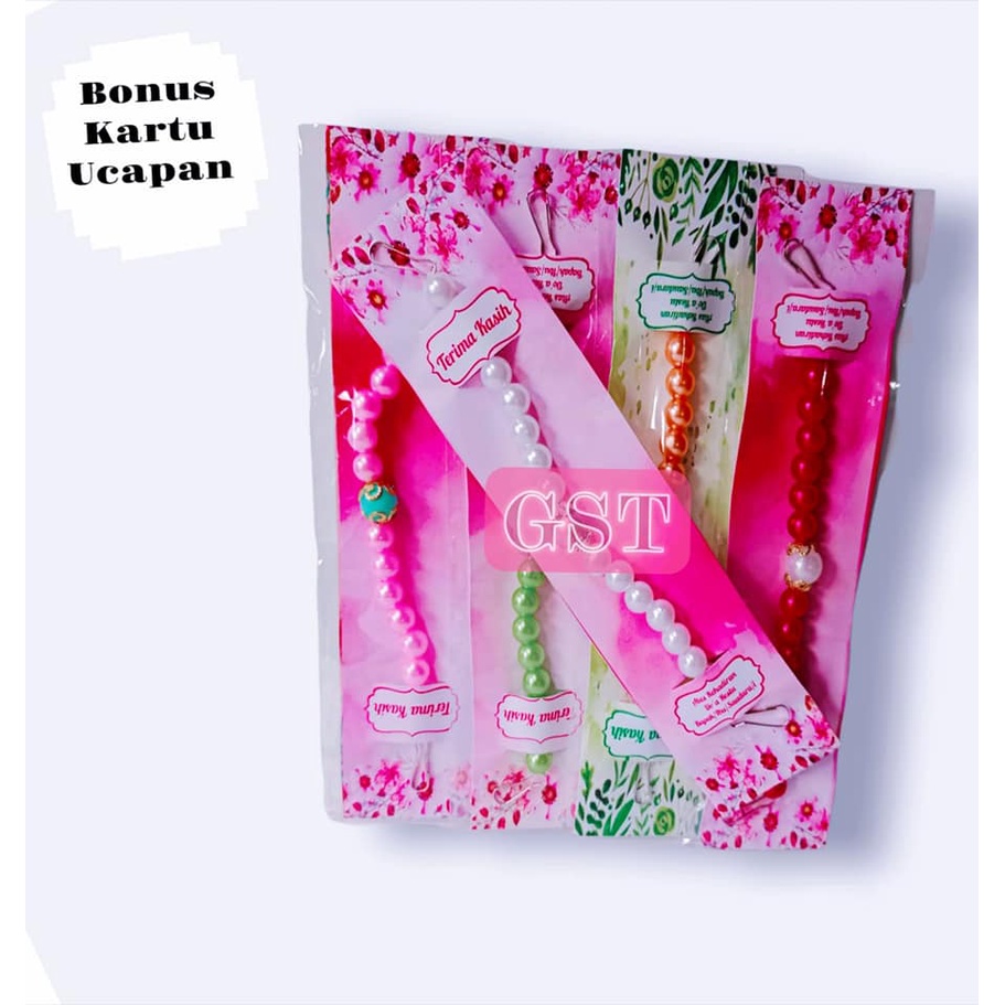 50 pcs souvenir pernikahan konektor masker tali mutiara kemas plastik kertas alas shaby souvenir per