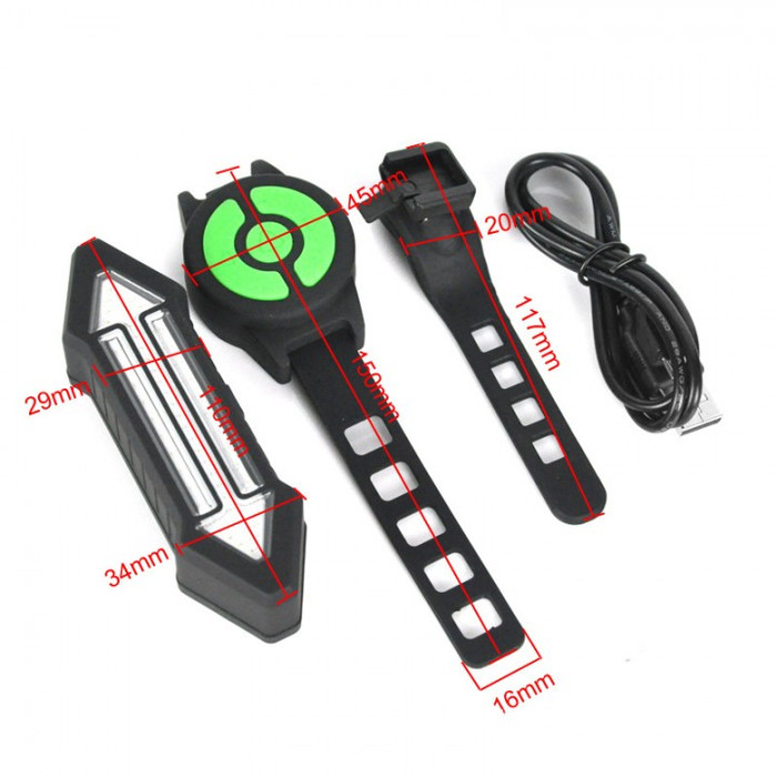 BIKIGHT Intelligent Remote Control Bicyle LED Warning Laser Tail Light - Lampu Belakang &amp; Sein