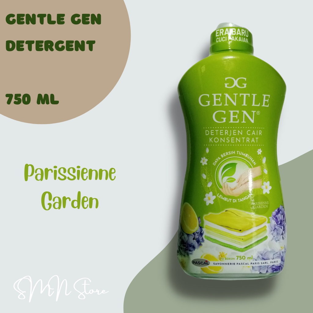 (FREE BUBBLE WRAP + Packing Dus) Gentle Gen Parisienne Garden Detergen Tumbuhan Cair 750 ml