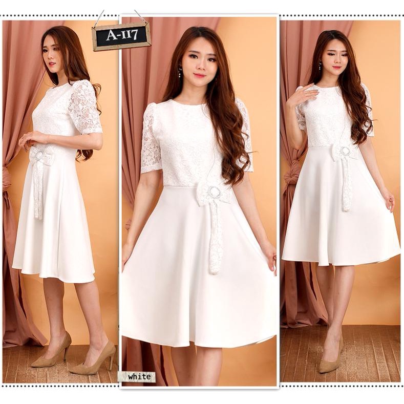 Kathryn collection # 117,  Dres rok mekar scuba import premium kombinasi brukat gliter