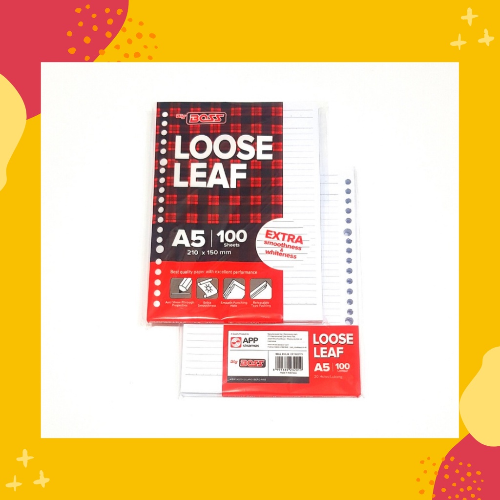 

Kertas Loose Leaf A5 Bergaris 50 Lembar