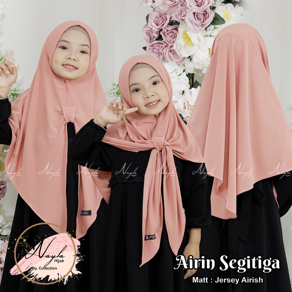 Kerudung Anak AIRIN KIDS SEGITIGA Hijab Segitiga Instan Anak Jersey Airis Terbaru Nayla Hija'b