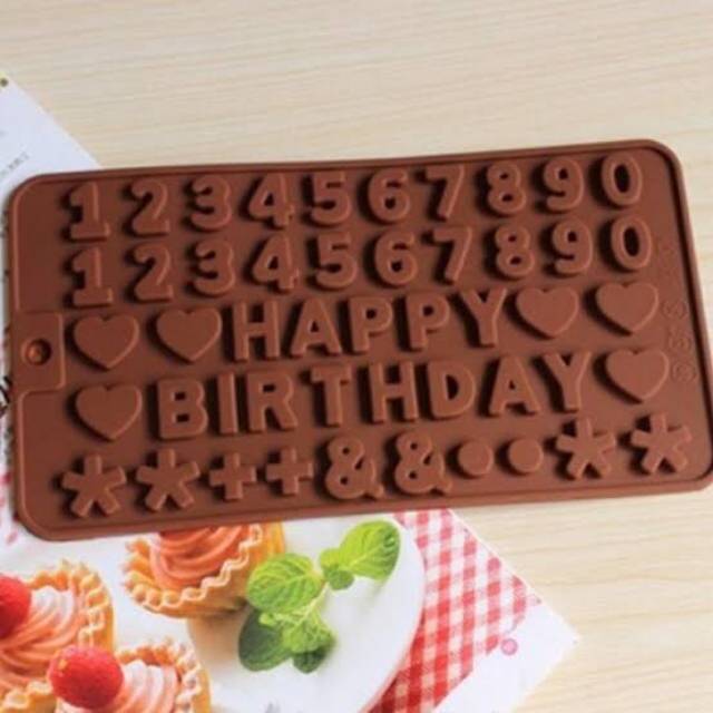 READY Cetakan Silikon Happy Birthday Chocolate Silicone Mold