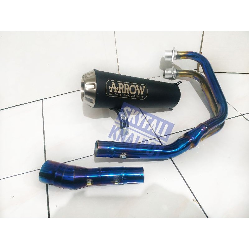 Knalpot ARROW PRO RACE HITAM PIPA BIRU KOLONG UNDERBELLY CBR 250RR NINJA 250 R25 MT 25