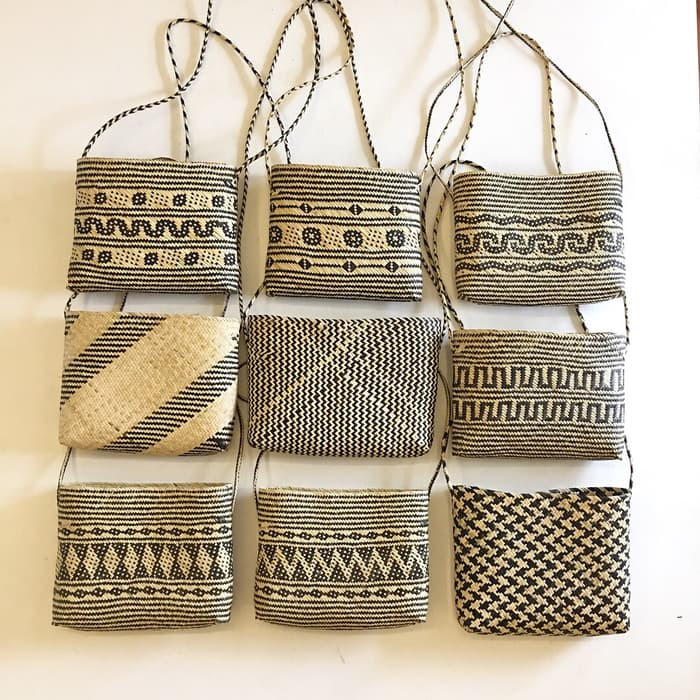 Tas Selempang Rotan Motif Dayak, Slingbag Rotan , Tas Bahu Rotan