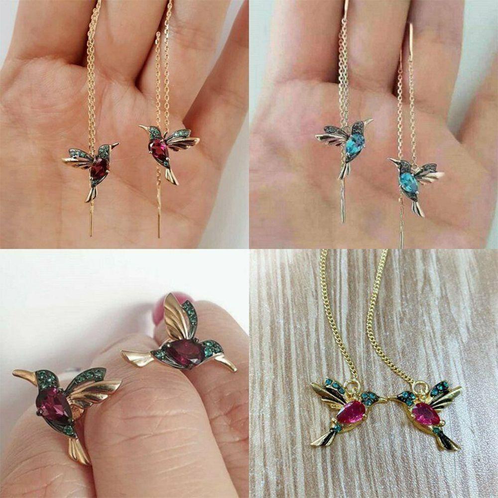 Lily Hummingbird Stud Wanita Simulasi Perhiasan Yang Indah