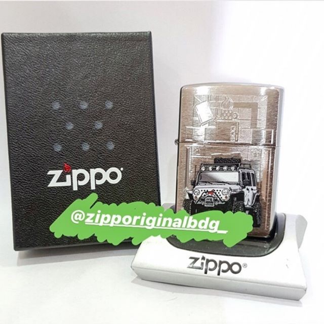Zippo jeep brushed chrome Harga Rp. 385.000