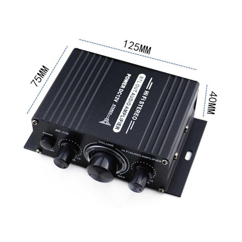 ANENG HiFi Mini Stereo Car Amplifier Treble Bass Booster - AK170 ( Al-Yusi )