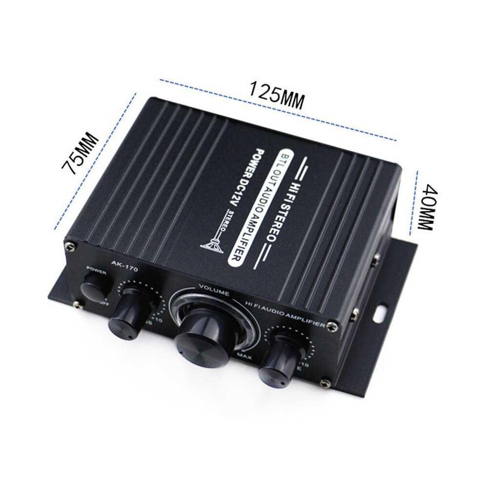 ANENG HiFi Mini Stereo Car Amplifier Treble Bass Booster - AK170 ( Mughnii )