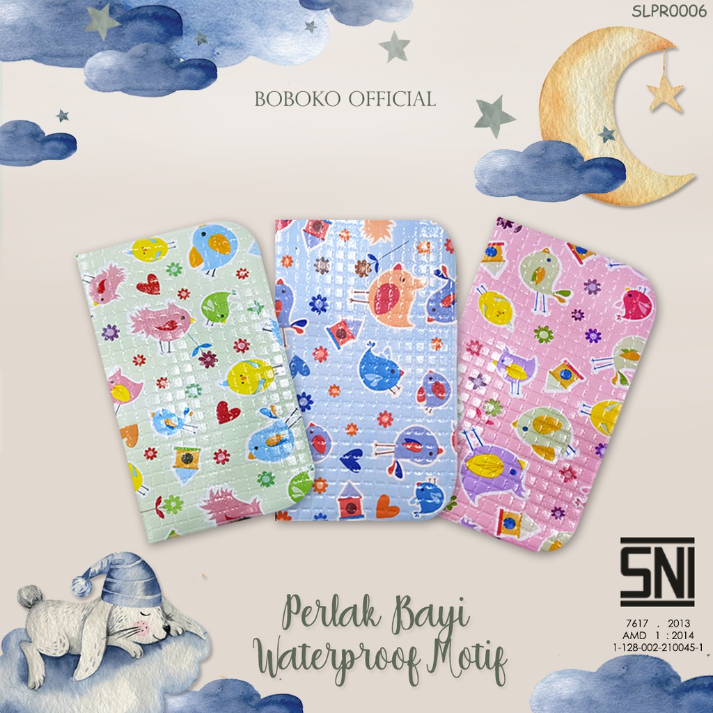 Perlak Mini Karet Perlak Pangku Alas Stroller Anti Air Bayi Alas Ompol Bayi 40x35 cm