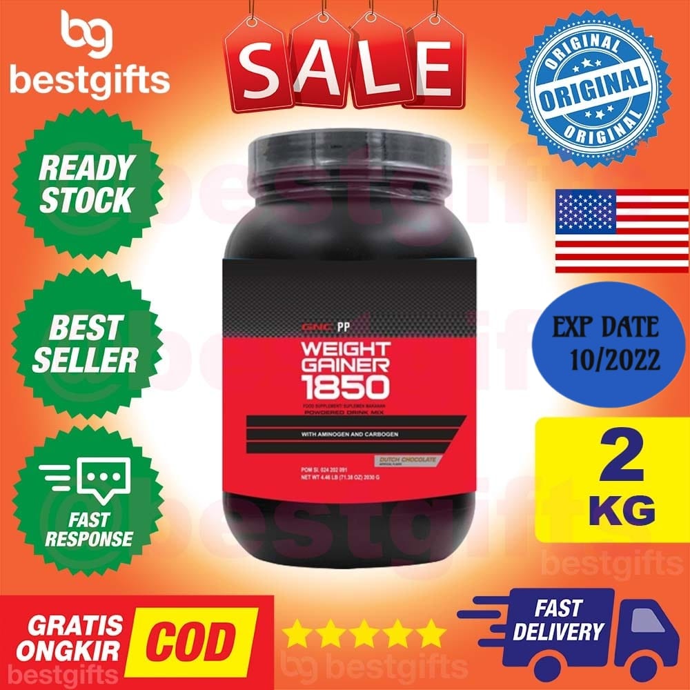 GNC PRO PERFORMANCE PP WEIGHT GAINER 1850 DUTCH CHOCOLATE FLAVOR SUSU PROTEIN FITNES FITNESS 2.03 KG