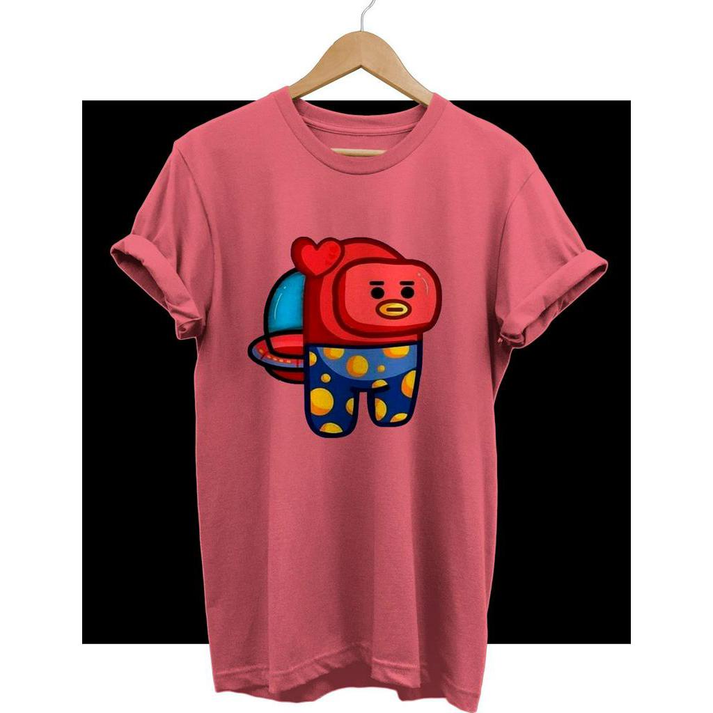 KAOS TSHIRT AMONG US face TATA bts bt21 member katun COMBED 30S