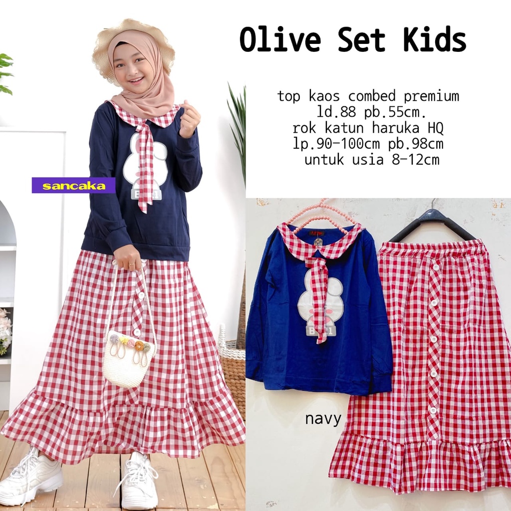 Olive Set Kids by Sancaka/Baju Anak/Baju Muslim Anak/Baju Setelan Anak