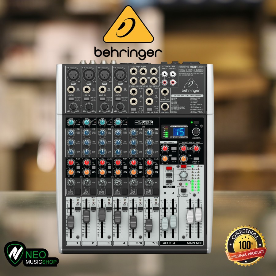 Behringer X1204USB 12Input 2/2Bus Mixer with USB/Audio Interface