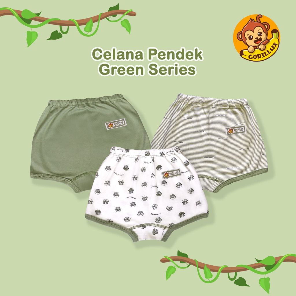 Nova Gorillux Fluffy 3 Pcs Celana Pendek Bayi Newborn Baju Baby 0-3 Bulan Perlengkapan Bayi