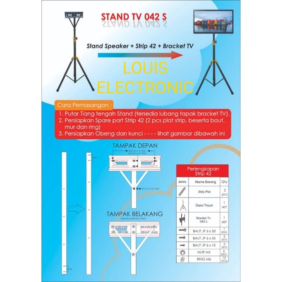 Bracket Stand TV 14&quot; - 42&quot; Stand Tripod TV LCD LED 42 Inch Standing Tripod TV FULL BESI