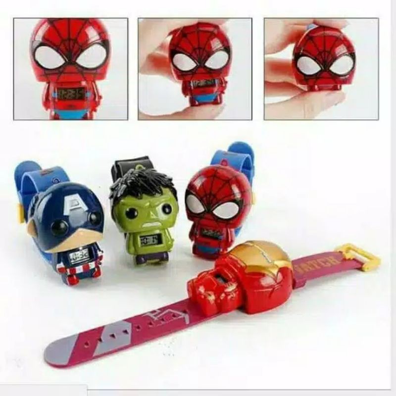 (Grosir)Jam Tangan Pria Anak&quot; Robot Pencet Strap Rubber(Terima Cod)